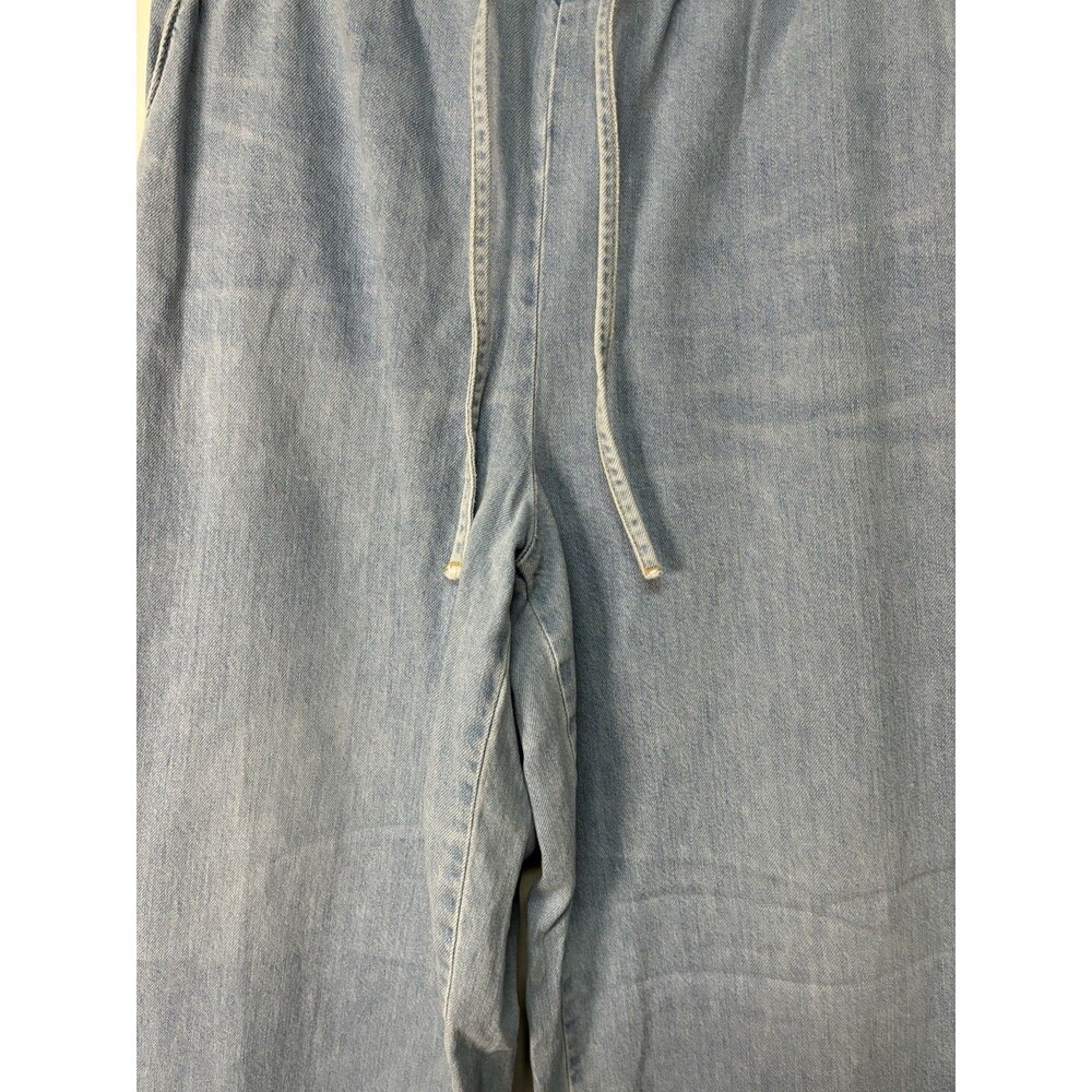 Zara Wide Leg Light Wash XL Pullstring Jeans High Waist Oversized - Picture 3 of 16